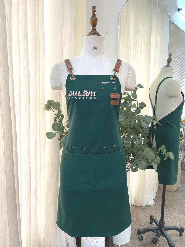 Tạp dề tiệm hoa, tạp dề tiệm bánh kaki xanh TDBH250715