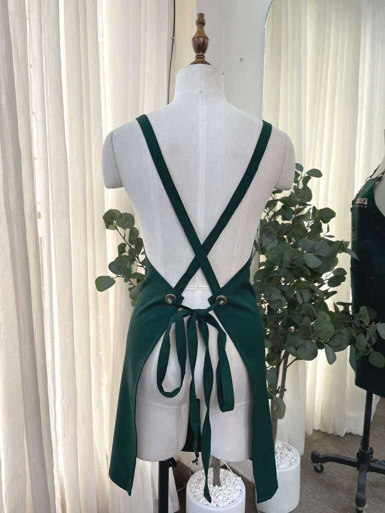 Tạp dề tiệm hoa, tạp dề tiệm bánh kaki xanh TDBH250715