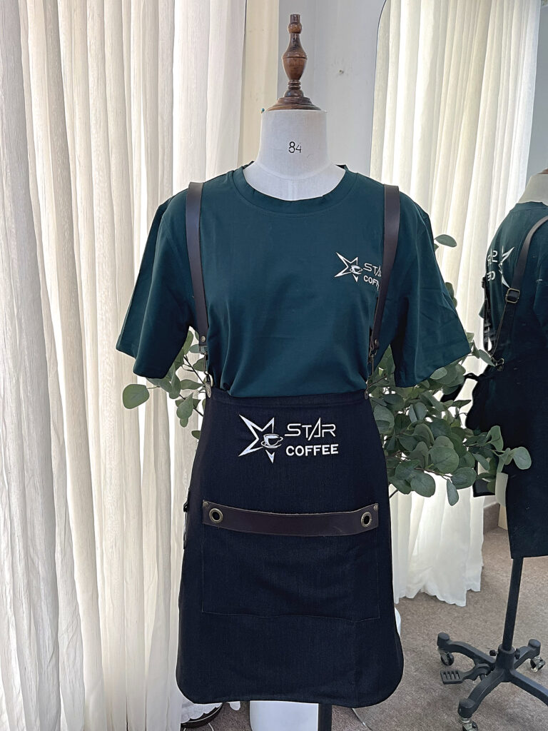 Tạp dề ngắn kaki màu đen CAO CẤP TDN091004