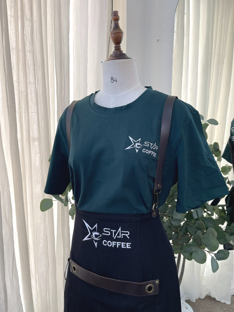 Tạp dề ngắn kaki màu đen CAO CẤP TDN091004