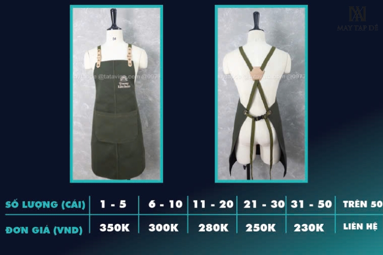 Top 15 mẫu tạp dề yếm chất lượng nhất tại tpHCM