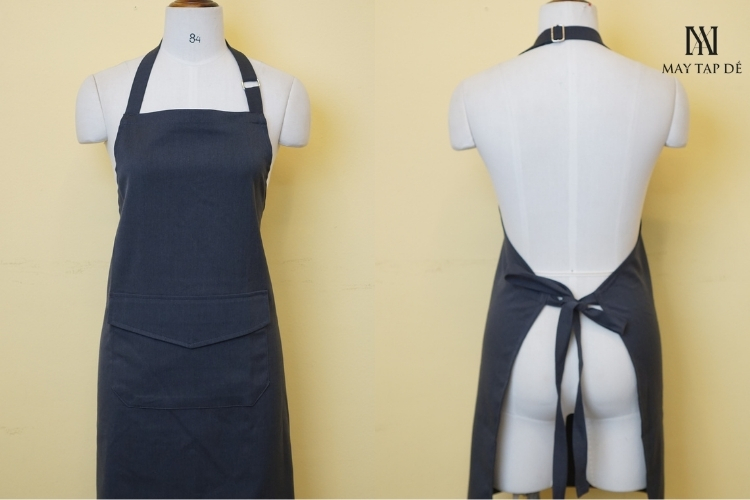 Tạp dề may sẵn dây cổ tăng đưa màu đen DSC04414