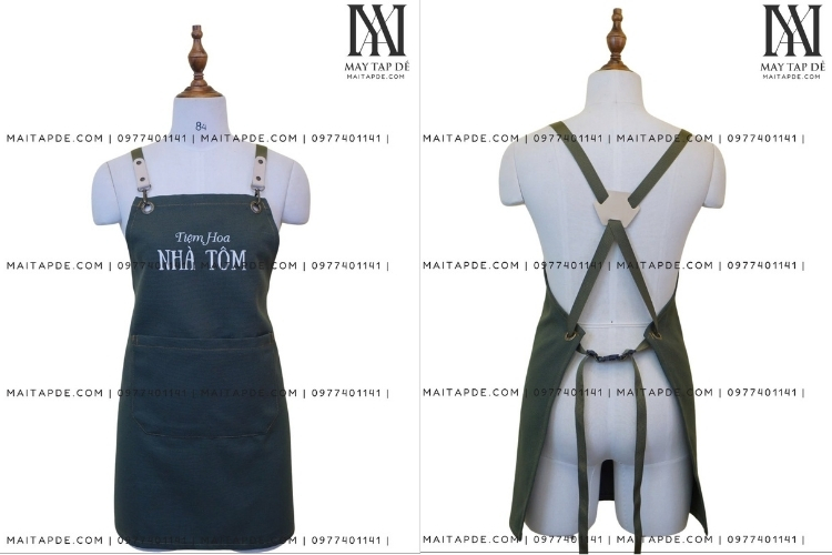 Tạp dề màu xanh dây đeo chéo TDX12